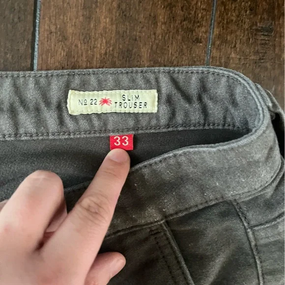AGAVE DENIM Gray Slim Trouser